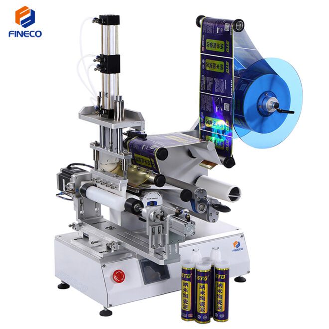 FK616A Semi Automatic double-barrelled bottle Sealant Labeling Machine